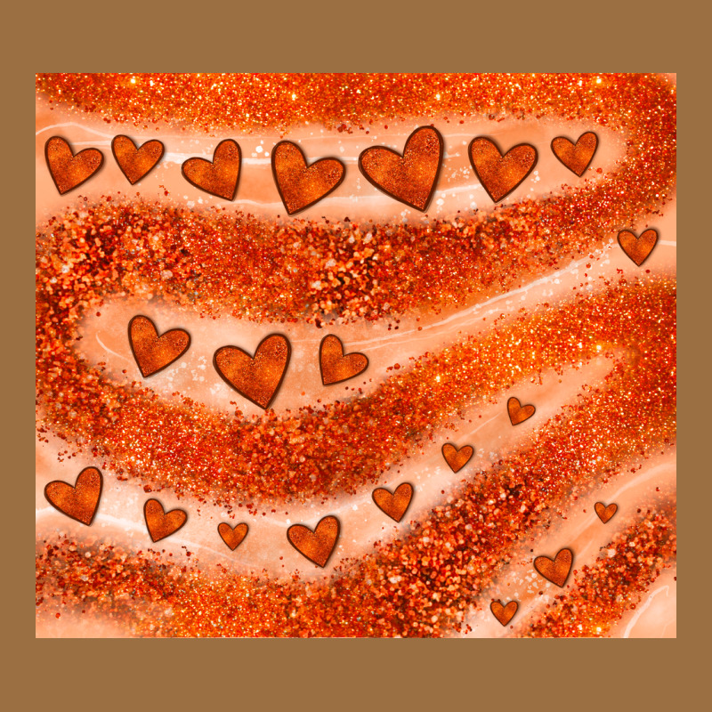 Orange Glitter Heart Vintage Tee by JahusDesignShop | Teevron