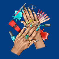 Western Nail Art With Nail Material Bbs Premium Sweatshirt | Teevron