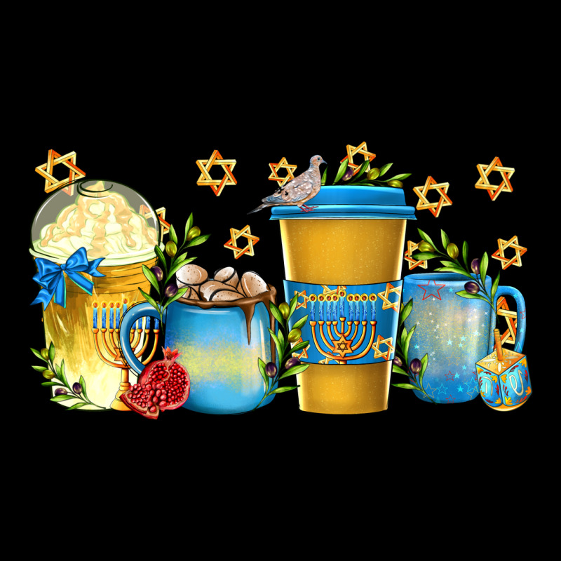 Hanukkah Coffee Cups Premium Tee by texasbilliewilder | Teevron