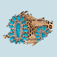 Gemstone Wood Leopard Patch Ladies Tee | Teevron