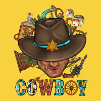 Western Cowboy Portrait With Cactus Premium Sweatshirt | Teevron
