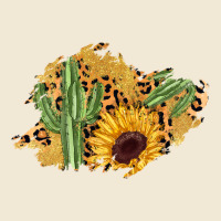 Cactus Leopard Sunflower Glitter  Patch Ladies Tee | Teevron