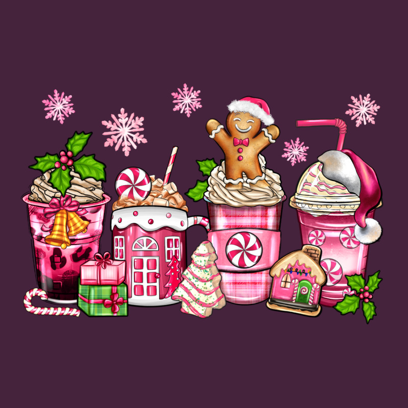 Pink Christmas Coffee Cups Premium Tee by Zillion Design Studio | Teevron