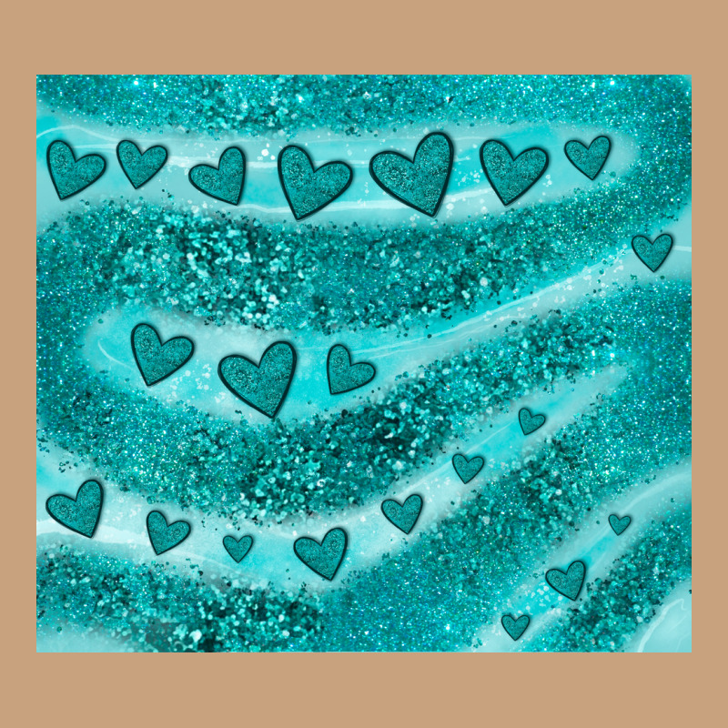 Turquoise Glitter Heart Vintage Tee by JahusDesignShop | Teevron