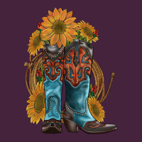 Western Boots With Sunflowers Long Sleeve Tee | Teevron