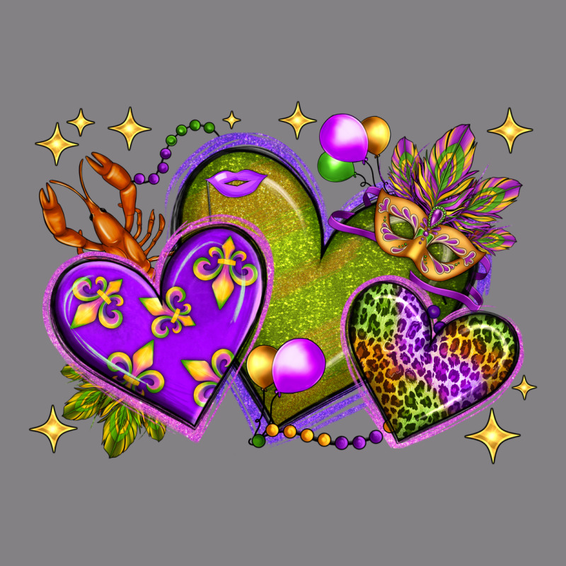 Mardi Gras Hearts Heavyweight Hoodie by BundleAndBundleShop | Teevron