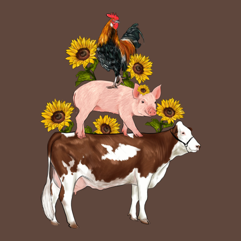 Western Farm Life Cow Pig Rooster With Sunflowers Classic Tee by Artiststas | Teevron
