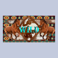 Aztec Horses And Wild With Cowhide License Plate Template Long Sleeve Tee | Teevron