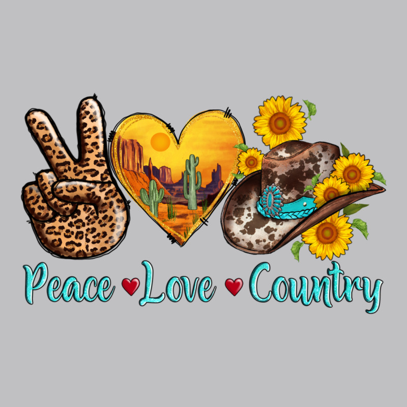 Peace Love Country Cowhide Cowboy Hat Long Sleeve Tee by AdoDesignShop | Teevron