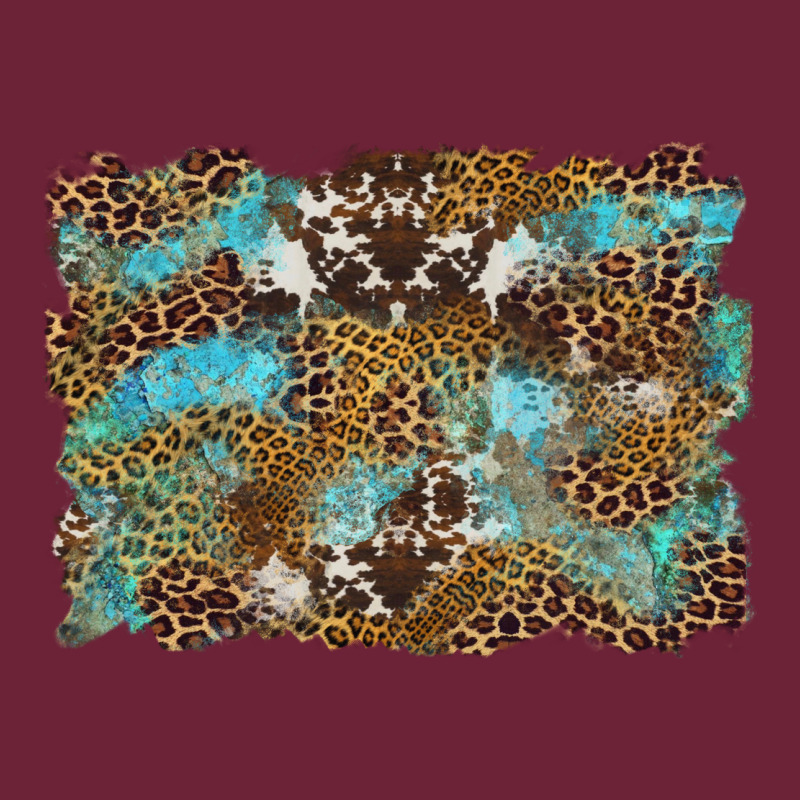 Western Leopards And Turquoise With Cowhide Background Long Sleeve Tee by Artiststas | Teevron
