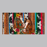 Western Horses Gemstone Horse Cowhide Leopard Floral Background Licens Long Sleeve Tee | Teevron