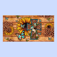Leopard Cross Butterfly Sunflower Urban Heavy Tee | Teevron