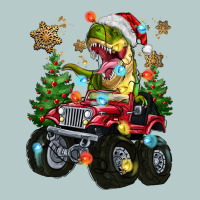 Christmas T-rex With Monster Truck Heavy Core Tee | Teevron