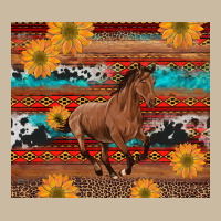 Western Horse And Sunflowers Cowhide Leopard With Aztec Long Sleeve Tee | Teevron