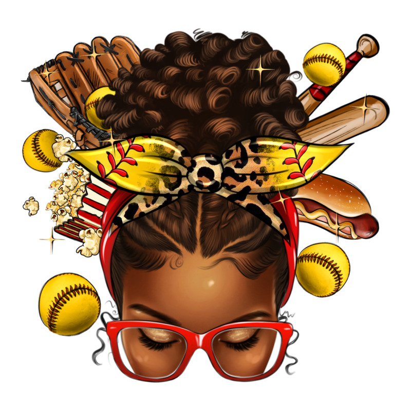 Softball Afro Messy Bun Premium Tee by texasbilliewilder | Teevron