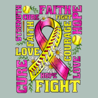 Breast Cancer Softball Ribbon Love Cure Fight Bbs Heavyweight Hoodie | Teevron