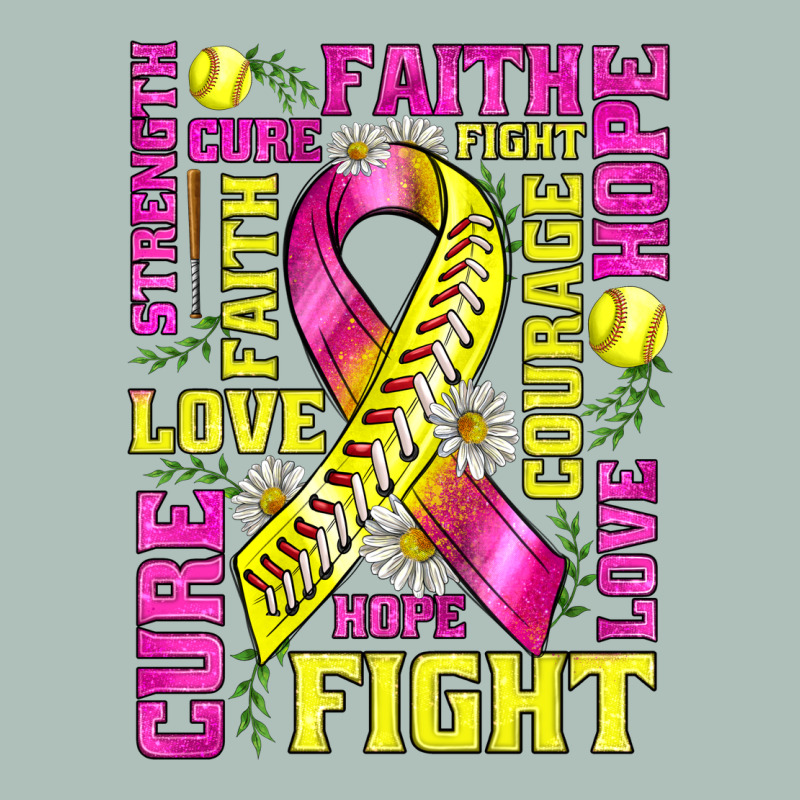 Breast Cancer Softball Ribbon Love Cure Fight Bbs Heavyweight Hoodie by BundleAndBundleShop | Teevron
