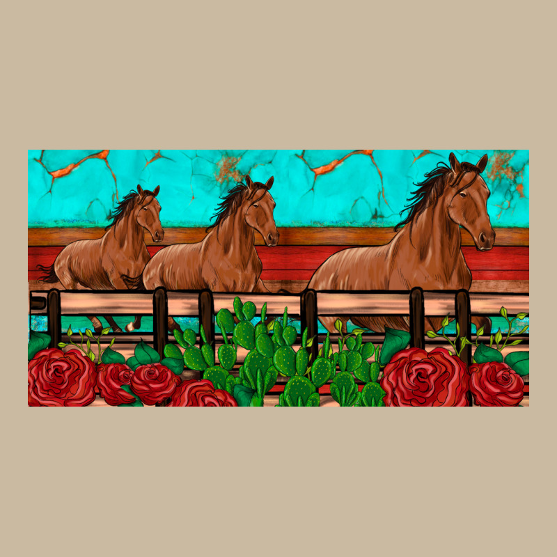 Horses Roses Ann Cactuses License Plate Long Sleeve Tee by Artiststas | Teevron
