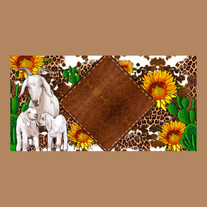 Baby Goats And Sunflower And Cactus With Cowhide License Plate Long Sleeve Tee by Artiststas | Teevron