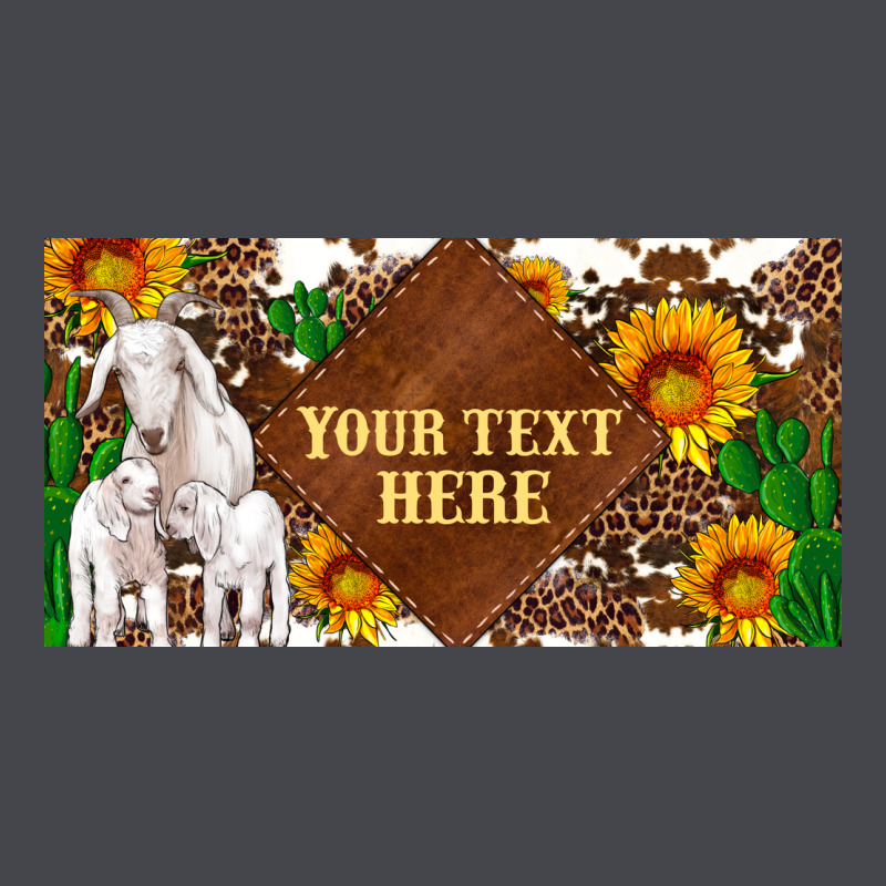 (preview)baby Goats And Sunflower And Cactus With Cowhide License Plat Long Sleeve Tee by Artiststas | Teevron