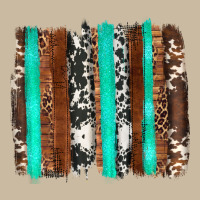 Western Cowhide Wood And Turquoise Glitter Brushstrokes Long Sleeve Tee | Teevron