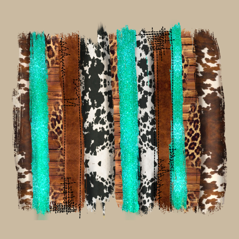 Western Cowhide Wood And Turquoise Glitter Brushstrokes Long Sleeve Tee by Artiststas | Teevron