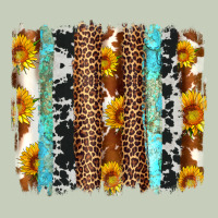 Western Cowhide Leopard Turquoise Brushstrokes Long Sleeve Tee | Teevron