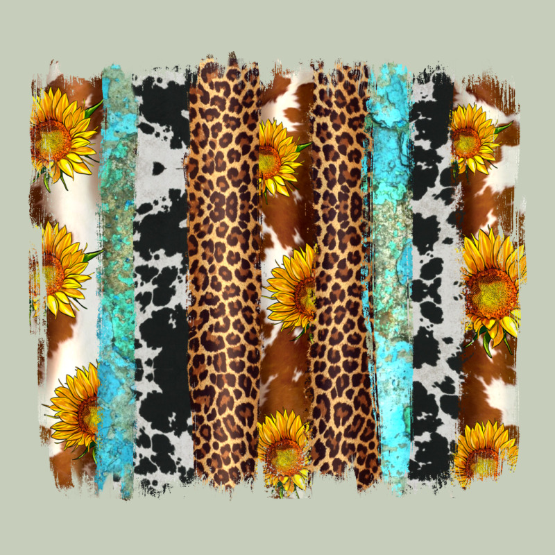 Western Cowhide Leopard Turquoise Brushstrokes Long Sleeve Tee by Artiststas | Teevron