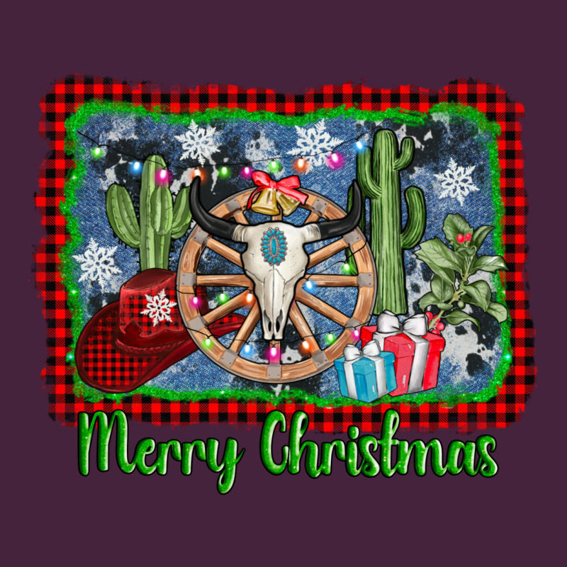 Merry Christmas Western Bull Skull Long Sleeve Tee by AdoDesignShop | Teevron