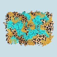 Glitter Leopard Turquoise Background Ladies Tee | Teevron