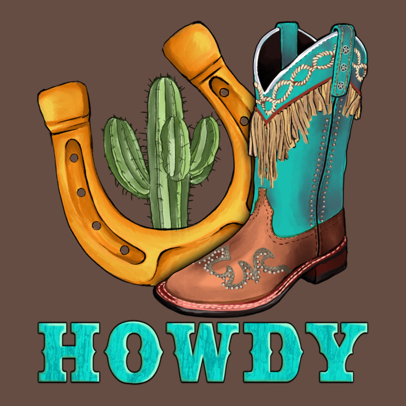 Howdy Turquoise Cowboy Boots Horseshoe Long Sleeve Tee by AdoDesignShop | Teevron