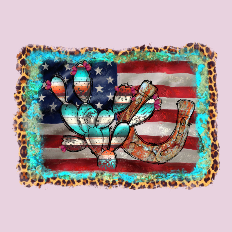 Flag Cactus Horseshoe Ladies Tee by AdoDesignShop | Teevron