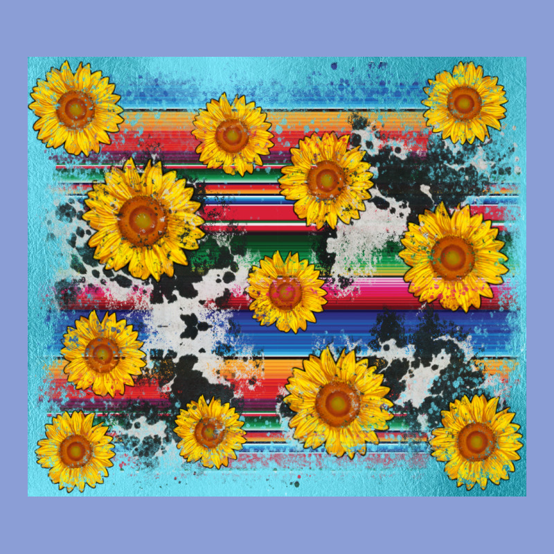 Serape Cowhide Sunflower Long Sleeve Tee by AdoDesignShop | Teevron