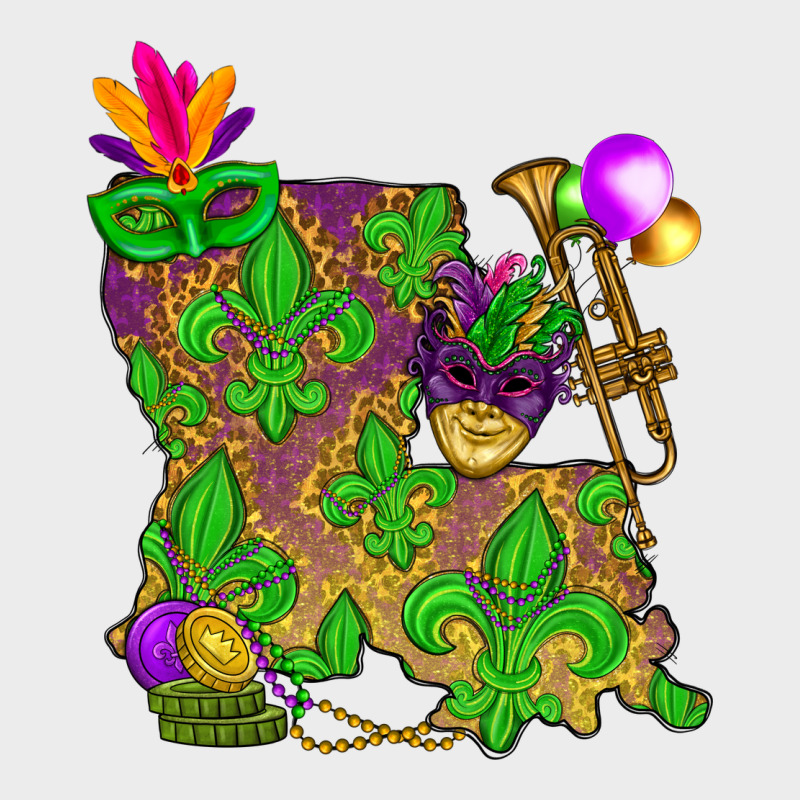 Louisiana Map Mardi Gras Urban Hoodie by HowdyJamesFarm | Teevron