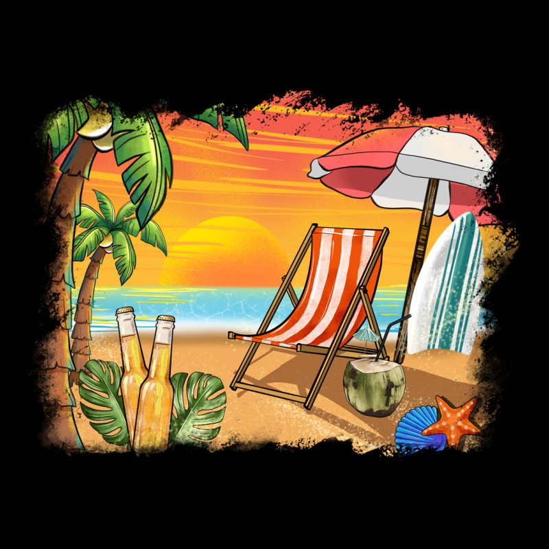 Sunset Beach Background Premium Tee by BarkalooDesign | Teevron