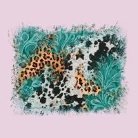 Cowhide Turquoise Leather Background Ladies Tee | Teevron
