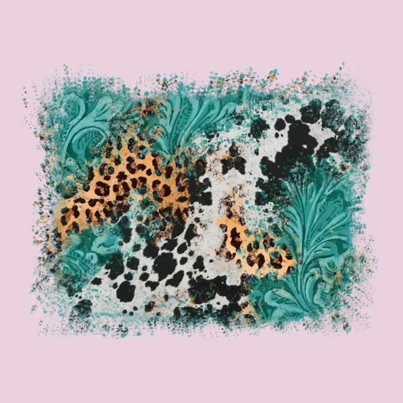 Cowhide Turquoise Leather Background Ladies Tee by AdoDesignShop | Teevron
