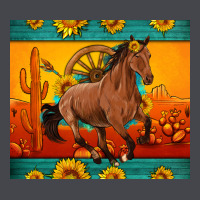 Western Sunset Galloping Horse Sunflower Long Sleeve Tee | Teevron