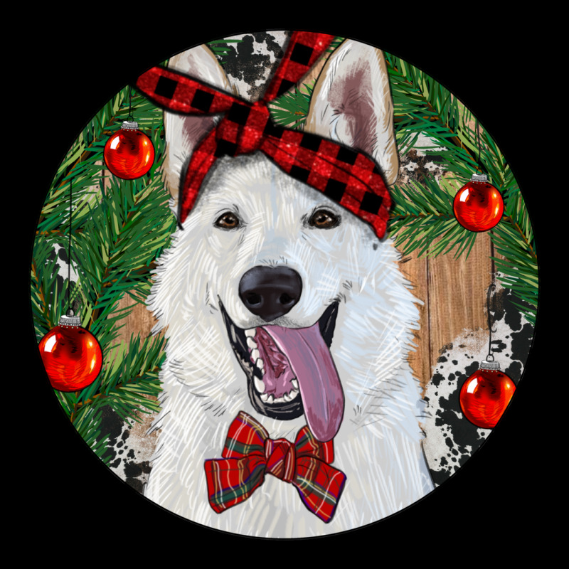 Christmas White Shepherd With Cowhide Premium Tee by RanaPortraitStore | Teevron