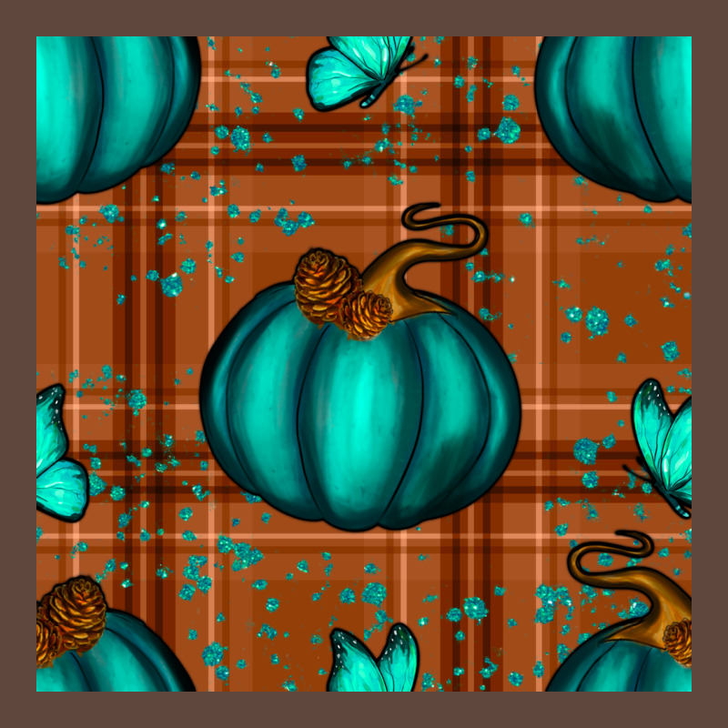 Turquoise Pumpkin Plaid Seamless Pattern Classic Tee by BundleAndBundleShop | Teevron