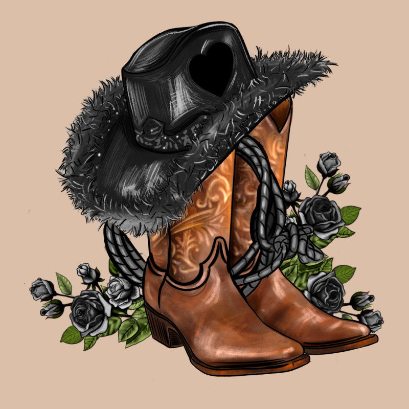 Black Cowgirl  And Roses Urban Heavy Tee by AdoDesignShop | Teevron