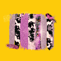 Purple Glitter Cowhide Pattern Brushstrokes Premium Hoodie | Teevron