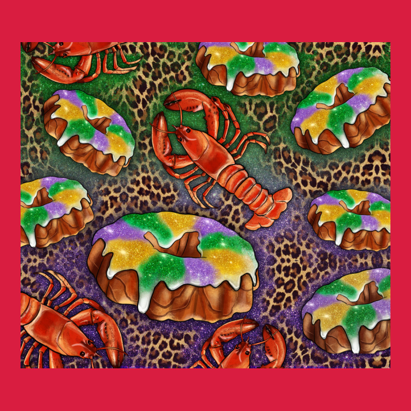 Mardi Gras King Cake And Crawfish Premium Hoodie by RanaPortraitStore | Teevron