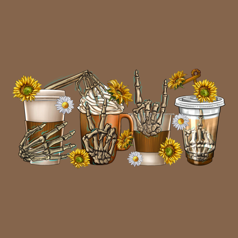 Skeleton Hands Coffee Cups Premium Tee by texasbilliewilder | Teevron