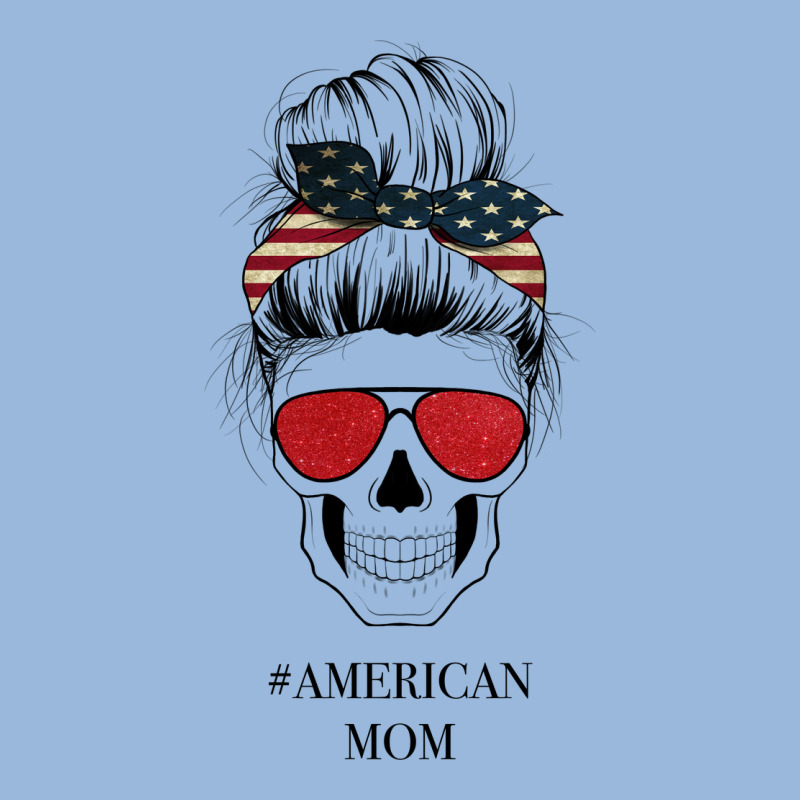 Glitter American Flag Patterned American Mom Skull Premium Hoodie by Bettercallsaul | Teevron
