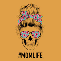 Pink Flower On Cyan Background Mom Skull Premium Hoodie | Teevron