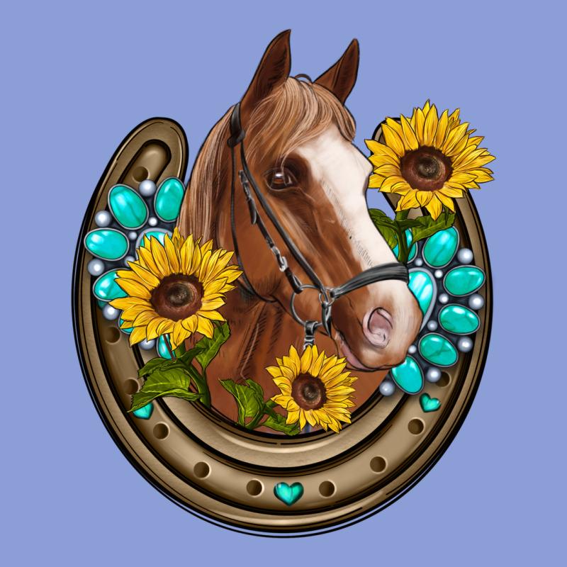 Western Horseshoe Horse Sunflowers Gemstone Long Sleeve Tee by Artiststas | Teevron
