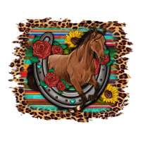 Western Horse Horseshoe Roses Sunflowers Serape Leopard Long Sleeve Tee | Teevron