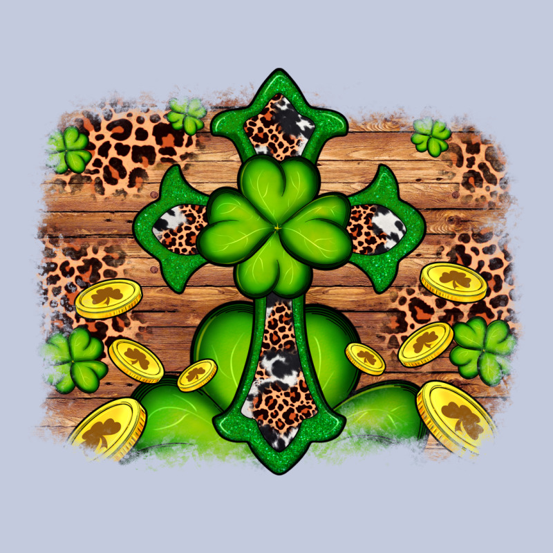 Western Shamrock Cross Leopard Background Long Sleeve Tee by Artiststas | Teevron