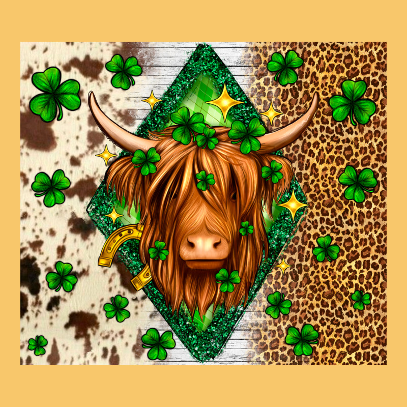 St. Patrick's Day Highland Cow Vintage Hoodie by Neo Western | Teevron